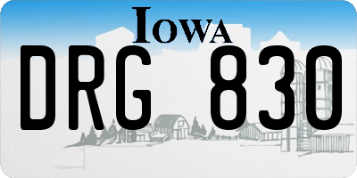 IA license plate DRG830