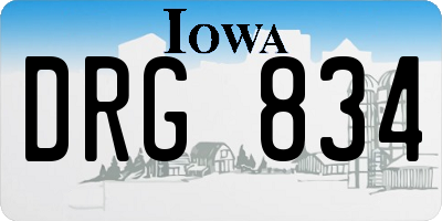 IA license plate DRG834
