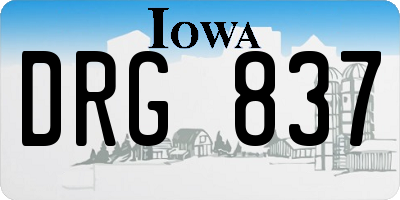 IA license plate DRG837