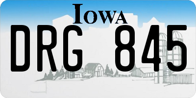 IA license plate DRG845
