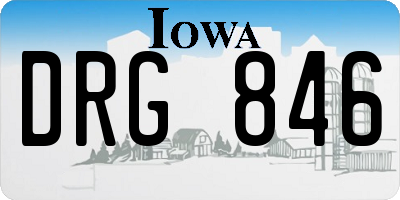 IA license plate DRG846