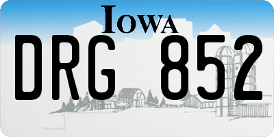 IA license plate DRG852