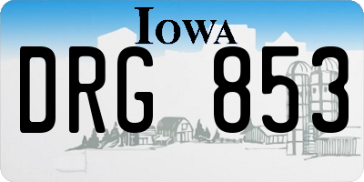 IA license plate DRG853
