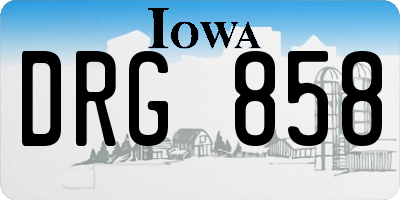 IA license plate DRG858