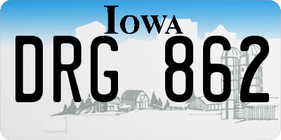 IA license plate DRG862
