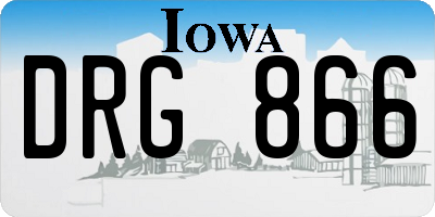 IA license plate DRG866