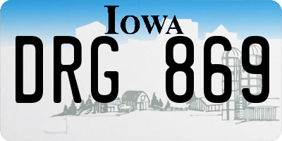 IA license plate DRG869