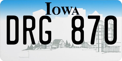 IA license plate DRG870