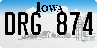 IA license plate DRG874