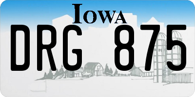 IA license plate DRG875