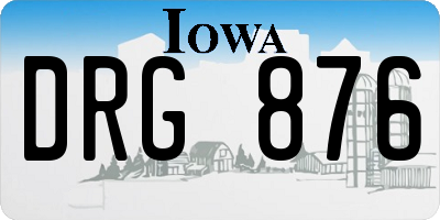 IA license plate DRG876