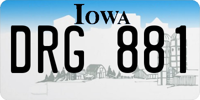 IA license plate DRG881