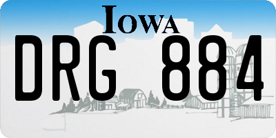 IA license plate DRG884