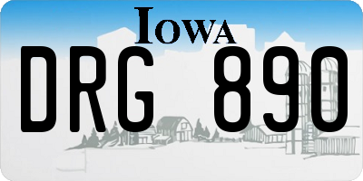 IA license plate DRG890