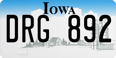 IA license plate DRG892
