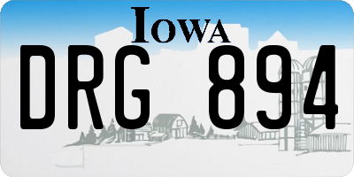 IA license plate DRG894