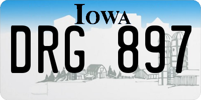 IA license plate DRG897