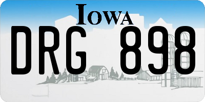 IA license plate DRG898