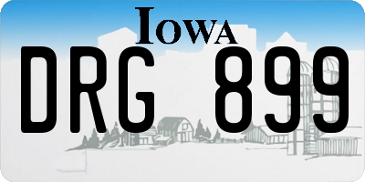 IA license plate DRG899