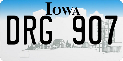 IA license plate DRG907