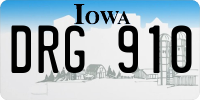 IA license plate DRG910