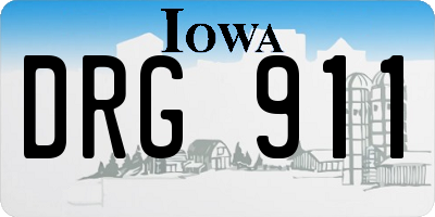 IA license plate DRG911