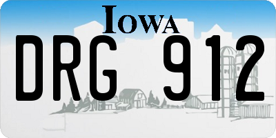 IA license plate DRG912