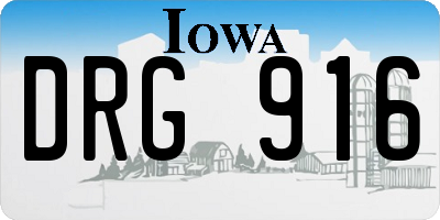 IA license plate DRG916