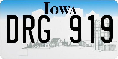 IA license plate DRG919