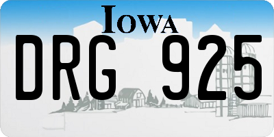 IA license plate DRG925