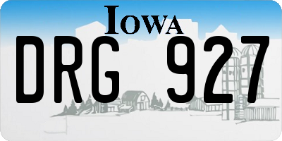 IA license plate DRG927