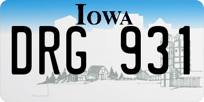 IA license plate DRG931