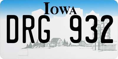IA license plate DRG932