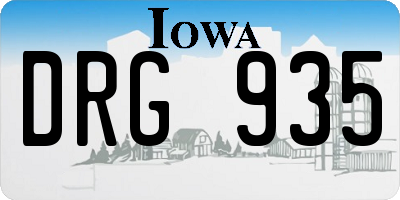 IA license plate DRG935