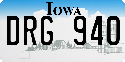 IA license plate DRG940