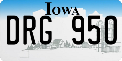 IA license plate DRG950