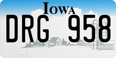 IA license plate DRG958