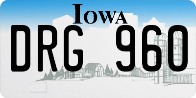 IA license plate DRG960