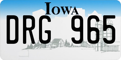 IA license plate DRG965