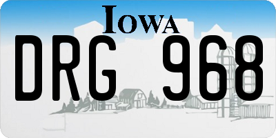 IA license plate DRG968