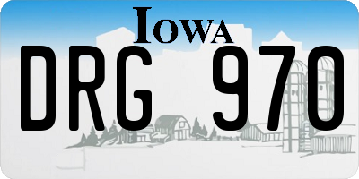 IA license plate DRG970