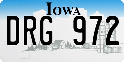 IA license plate DRG972
