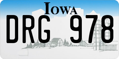IA license plate DRG978