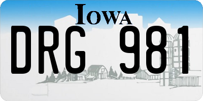 IA license plate DRG981