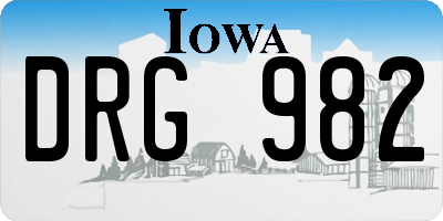 IA license plate DRG982