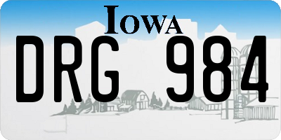 IA license plate DRG984