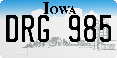 IA license plate DRG985