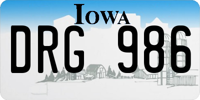 IA license plate DRG986