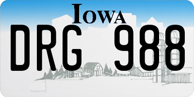IA license plate DRG988