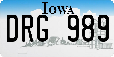 IA license plate DRG989